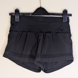 Lululemon Black Running Shorts Size 4 Mesh Hem High Rise Swift Tech Lined Gym
